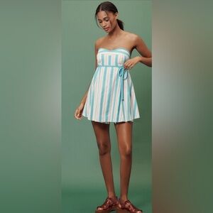 Anthropologie Maeve Linen Blend Romper, sz US 12